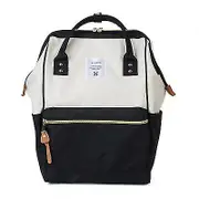 Anello Brand Women's Backpack Large Capacity Oxford Waterproof Schoolbag Anti-theft Laptop Bag Male&female Travel Knapsack white spell black 15 Inches