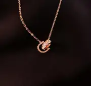 Women Rose Gold Titanium D Double Love Ring Beaded Ankle Bracelet Foot Anklet