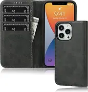 FROLAN for iPhone 13 Pro Wallet Case with Card Holder, Premium PU Leather Credit Slot Flip Folio Book Drop Protection Shockproof Phone Cover for iPhone 13 Pro 6.1 Inch (Black)