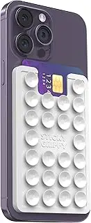 StickyGrippy Suction Phone Card Holder Mount, Phone Wallet, Silicon Adhesive Phone Accessory for iPhone and Android, Hands-Free Mirror Shower Phone Holder, TikTok Videos and Selfies (White)