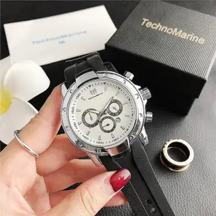 Technomarine Watch 新款矽膠手錶女士/男士手錶法國高品質瑞士石英手錶戶外運動海洋版多款式