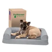 Memory Foam Dog Bed for 30.0"L x 20.0"W x 6.3"Th Gray (Plush & Suede)
