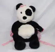 Gymboree Panda Backpack Plush, Pink Straps, Zipper Pocket , NWT!! 2006 18 inches