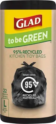 to Be Green 95 Percent Recycled Kitchen Tidy Bags with Wavetop Tie, Large 35L, 2
