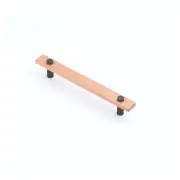 Lenah 160mm Cabinet Handle, Tasmanian Oak &amp; Matt Black Face Caps