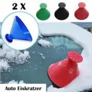 2x Magical Car Windshield Ice Snow Remover Scraper Tool Shaped Round Funnel Cone