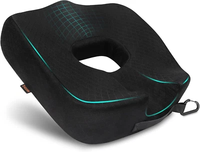 Donut Pillow Chair Seat Cushion for Tailbone Pain Relief - Memory Foam 18x18x5
