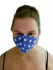 100% cotton and Poly face mask lined with filter mesh lining.Blue white stars