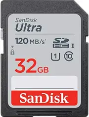 SD Card SanDisk 32GB 64GB 128GB 256GB Ultra SDHC UHS-I Memory Card 120MB/s C10 U1 Full HD