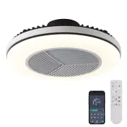 Low Profile Ceiling Fan with Light - Dimmable Bladeless Ceiling Fan with Remo...