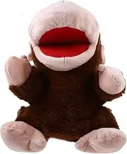 Hand Puppet Monkey Plush Movable Mouth Cartoon Animal Puppet for Interactive Storytelling Soft Plush Design for Play and Family Engagement