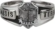 [Starforged] Warhammer 40K Space Marine Grey Knight Kaldor Draigo Oath ring Men's Gift Sterling Silver, Medium, Metal, No Gemstone