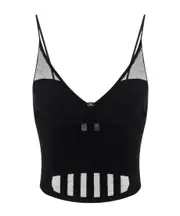 Elisabetta Franchi Semi-Sheer Corset Top IT40,IT42,IT46 black