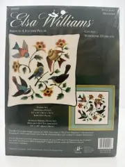 Elsa Williams Birds of a Feather Pillow Crewel Embroidery Janice Gaynor 00490