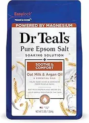 Dr Teal's Pure Epsom Salt, Soothe and Comfort with Oat Milk and Argan Oil 1.36KG