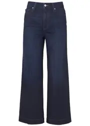Paige Anessa Cropped Wide-leg Jeans - Dark Blue - W24 W24