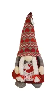 Valentine’s Day Red Girl 15" GNOME XOXO Envelope Plush Shelf Table Decor SCANDI