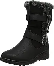 [Cushion Walk] Fur Lined Soft Lightweight Flexible Zip Buckle Ladies Boots UK 3-8