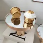 Cake Stand Gold Mirror Top Cupcake Display Dessert Plates for Wedding Event Gift