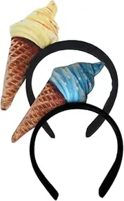 LIFKOME 2pcs Ice Cream Headbands for Women Cute Hair Accessories for Face Washing Cosplay Parties and Makeup Stylish Headdress for Teens and Durable and Versatile Design