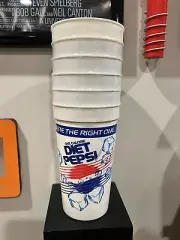 NOS Vintage Pepsi Plastic Cups Taste The Right Stuff Factory Wrapped Set of 6