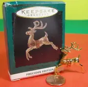 Hallmark Miniature Keepsake Ornament "Dazzling Reindeer" Precious Edition 1994