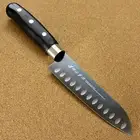 Japanese Masamune Kitchen Dimple Santoku Knife 5.9" Titanium Coating SEKI JAPAN