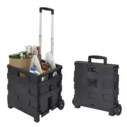 Portable Shopping Tote And Go Collapsible Utility Cart For Groceries laundry