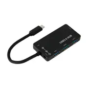 4 USB Ports with Type-C Adaptor