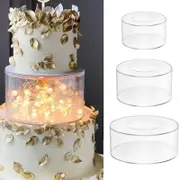Round Clear Acrylic Fillable Cake Display Board Cake Edge Smoother Scraper Decor Baking Tools Party Wedding Cake Stand Tools S