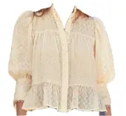 NWT Sundance Catalog Ivory “Joni Eyelet Top” Size XL $138