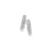 9ct White Gold Diamond Pave Huggie Earrings