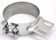 Stack Exhaust Butt Joint Clamp Straight Bracket for 6” Stack Stainless UP#10320
