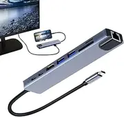 Type C Docking Station - 8 in 1 Multiport Laptop Adapter, High Speed Data 5 Gbps / Gbps | HUB USB C Port, Camera, Keyboard, USB Ports, 4K USB Ports, A
