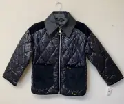 Barbour Women's Black Classic Zipper Premium Woodhall Quilted Jacket Size 6 NWT