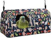 ShuRung Parrot Cockatiel Warm House Bird Nest Bed Winter Hanging Hammock Birds Sleeping Bed Parrot Hideway Bed Polyester Fabric for Parrot Parakeet Cockatiels Budgies Lovebird African Grey (L)