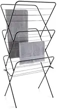 Homely Concertina Clothes Airer - Black Home Living Laundry Hanging Drying Rails Clothesline