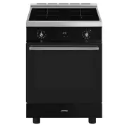Smeg 60cm Classic Pyrolytic 4 Zone Induction Freestanding Cooker - Gloss Black C6IPBLT2