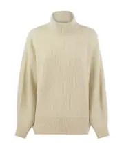 Brunello Cucinelli Lurex High Neck Oversized Pullover XXS,S,XS,M Nude
