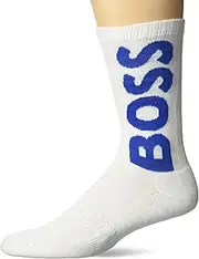 [BOSS] Men's Contrast Logo Combed Cotton Ribbed Quarter Sock