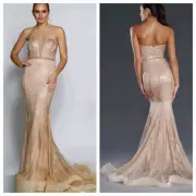 Jadore Gold Corset Style Gown NWT Size 14