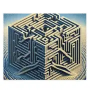 Puzzle (120, 252, 500-Piece) Cube Maze Trippy Optical Illusion Art Game Night