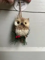 $14 Kurt Adler Hanging Owl On Sprig Ornament C11