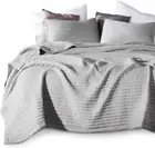 KASENTEX Quilt Set: Machine Washable, Ultra Soft, Lightweight, Stone-Washed Grey