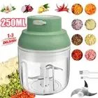 250ML Wireless Mini Electric Food Chopper Garlic Vegetable Blender Processor AU