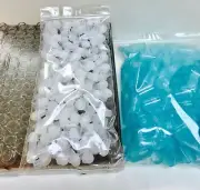 10ml PLAIN 1/3 oz Clear Glass Roll on Bottles With Plastic Light Blue Cap&Roller