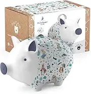 Ceramic Kids Piggy Bank Beatrix Potter Peter Rabbit and Friends Blue Money Box