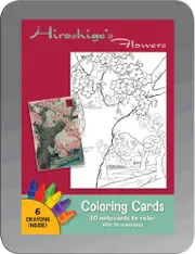 Pomegranate Hiroshige's Flowers Colouring Cards Kit