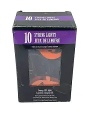 Pumpkin String Lights 10 Orange LED Lights Jack O lantern Halloween Battery