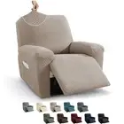 MAXIJIN Newest Recliner Slipcovers for Living Room 4 Pieces Stretch Jacquard